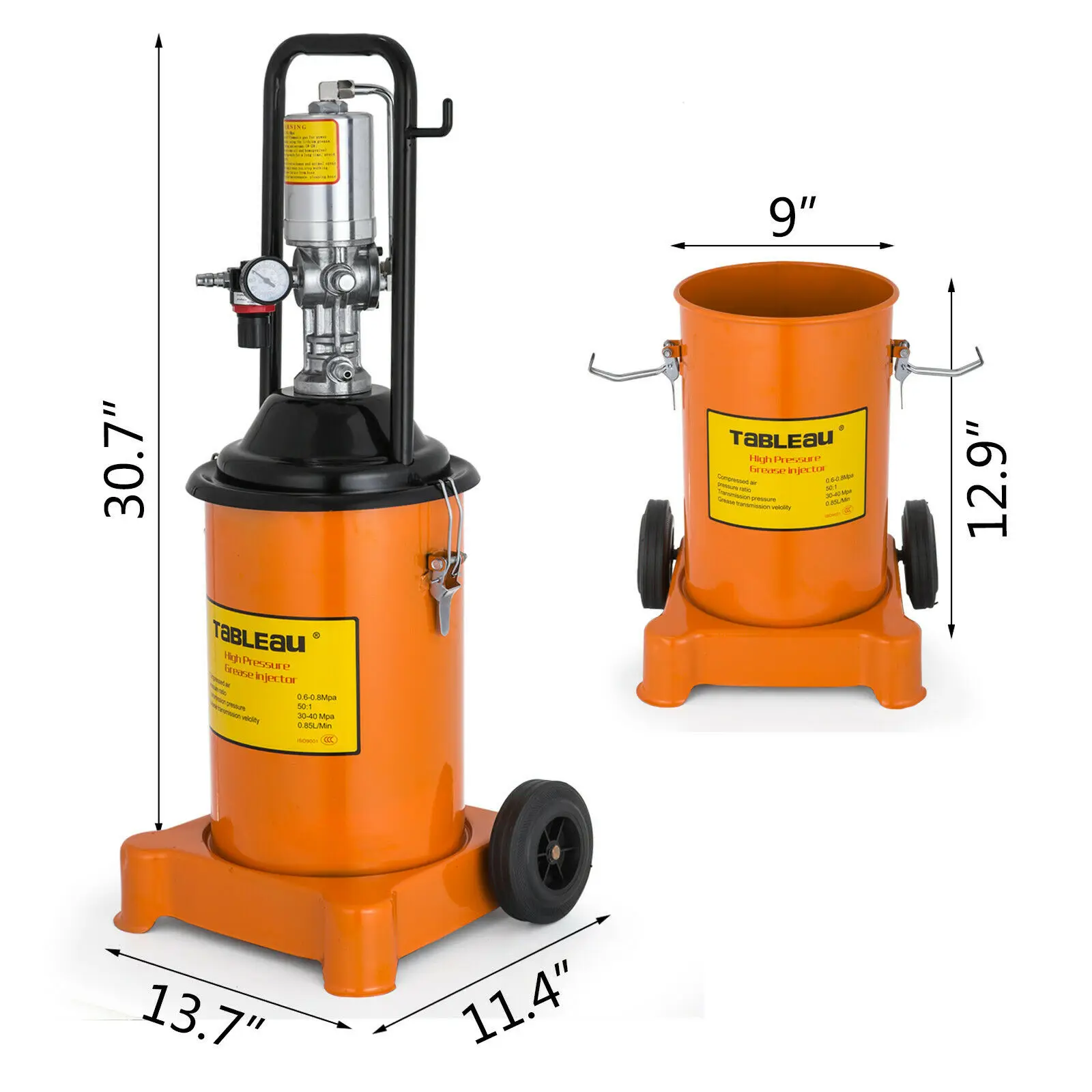 0.85 L/min 3040 Mpa High Pressure Heavy Duty Grease Bucket Pump Air