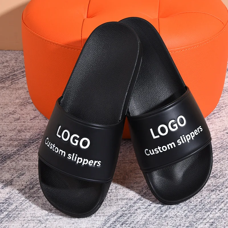 

Custom Printing Logo Pattern Unisex Black Plain Men's EVA PVC Sandals Slides Slippers