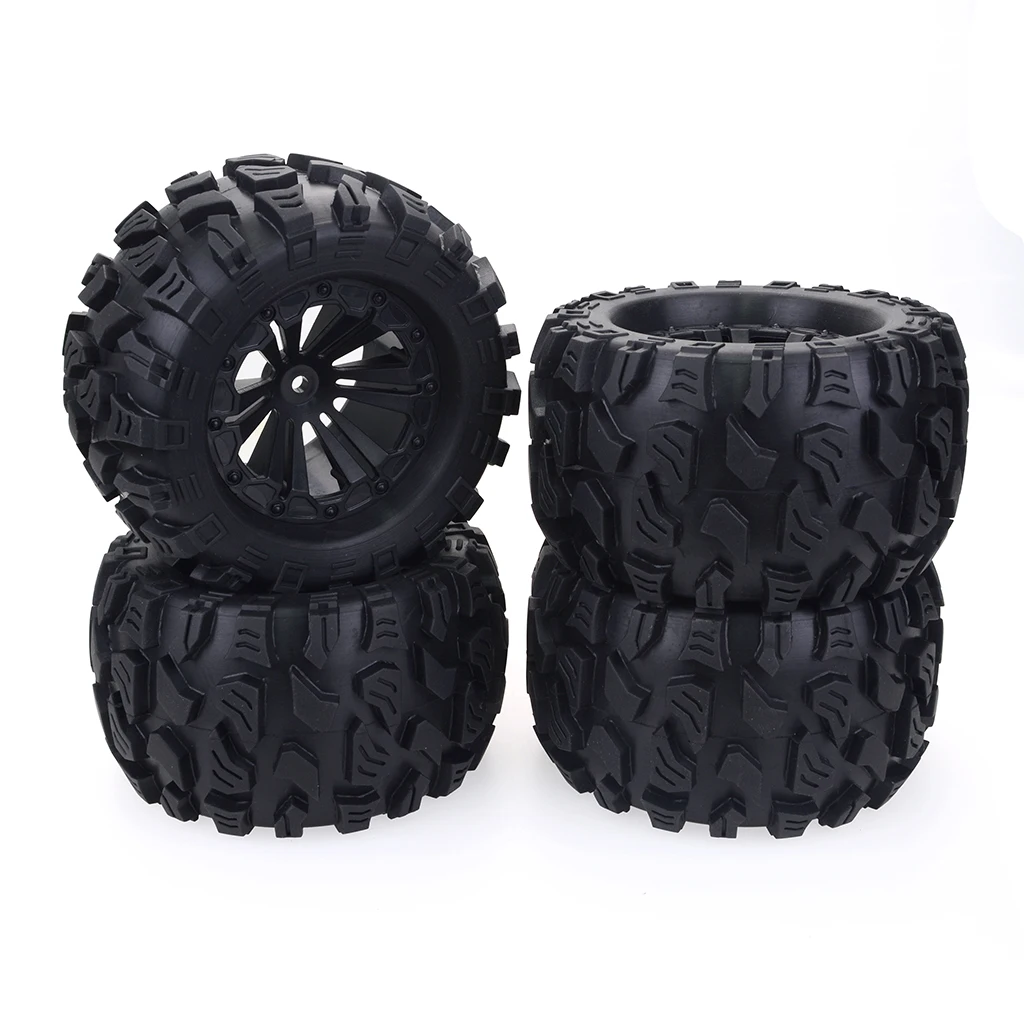 

4PCS 125mm 1/10 Monster Truck Tire & Wheel Hex 12mm For Tamiya Kyosho HPI HSP Savage XS TM Flux LRP