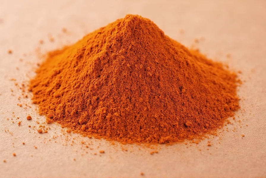 Various spice jars including chipotle chili powder, smoked paprika, and ancho chili powder arranged on wooden kitchen surface