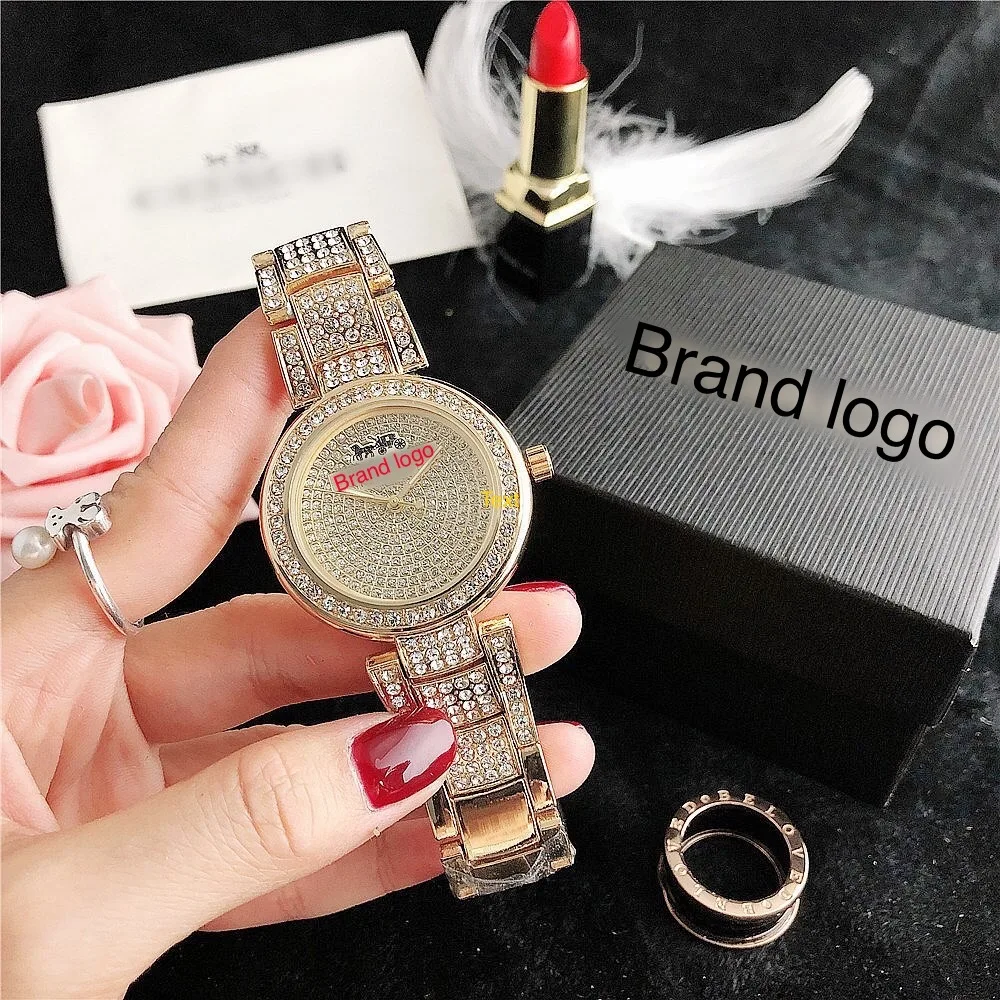 

iced out watch brand women watches gold luxury brand diamond watch marque de luxe montres femmes