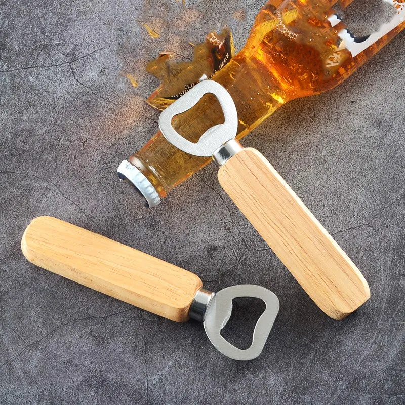 

Personalized branded cool bottle opener with wooden handle, Red,black,blue,yellow,pink.etc