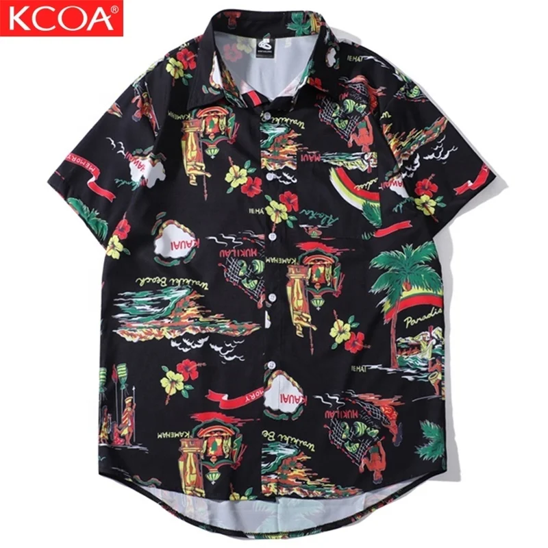 

Ready To Ship High Quality 2020 Casual Mens Clothing Beach Hawaiian Shirt