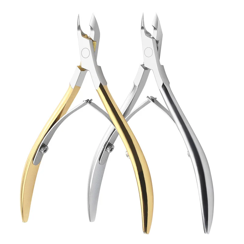 

Manicure pedicure tools fingernails toenail care trimmer scissors clipper plating gold Nail cuticle nipper, Silver