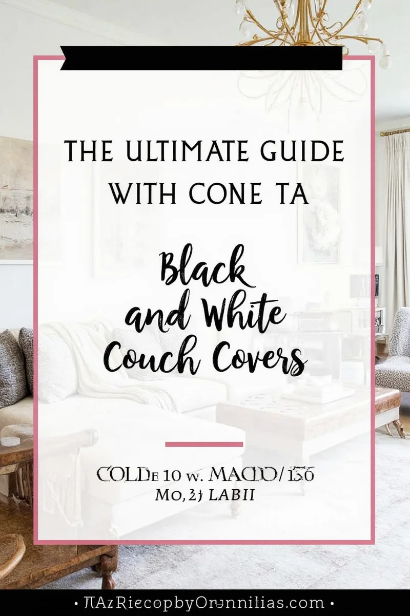 Living room styled with black and white couch cover, colorful accents