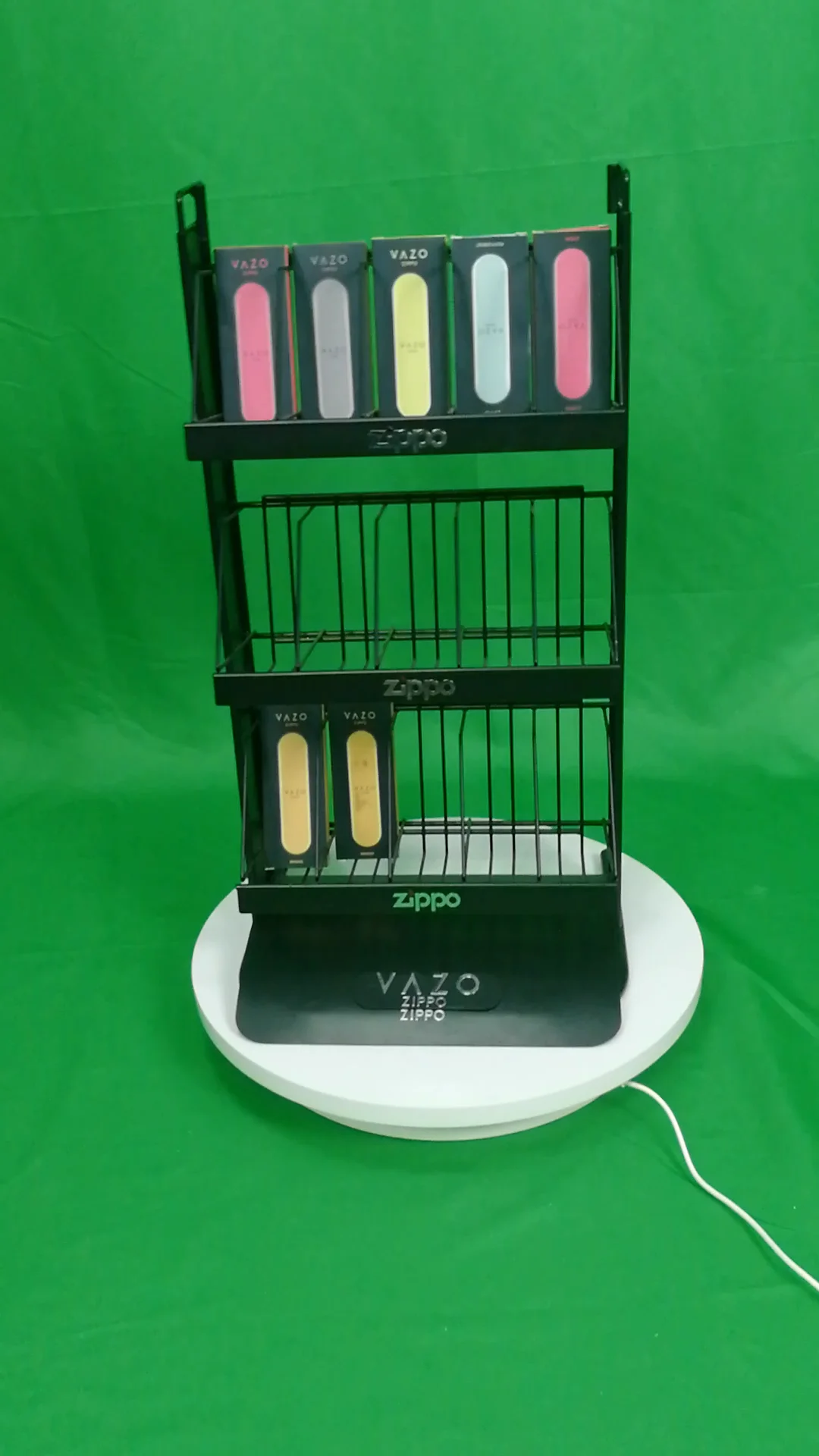 Custom Metal Wire Countertop Display Stand 3 Tiers Beauty Makeup Store