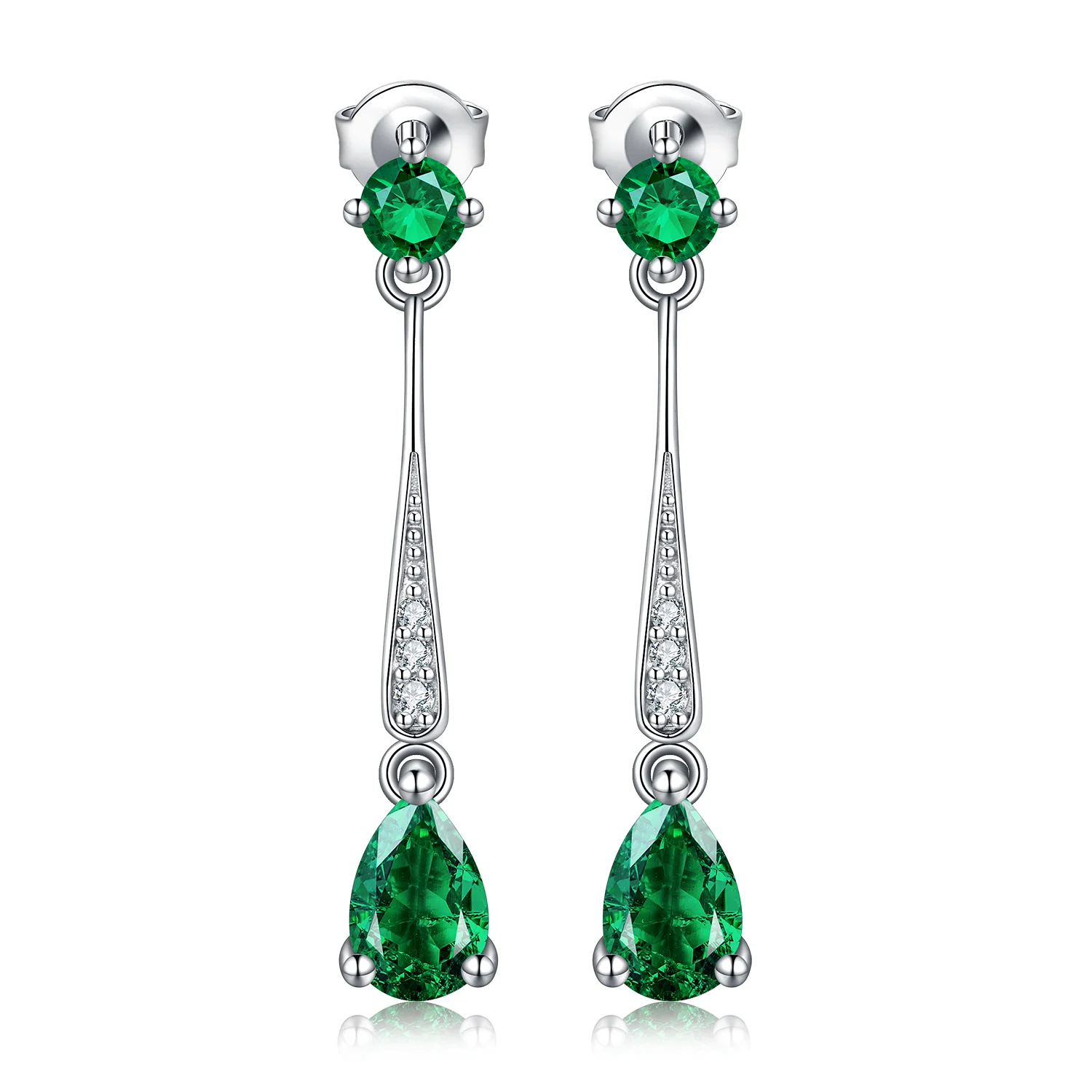 

Anster 925 Sterling Silver Earrings Jewelry High Quality Lab Grown Zambia Emerald eardrop 2021, Green