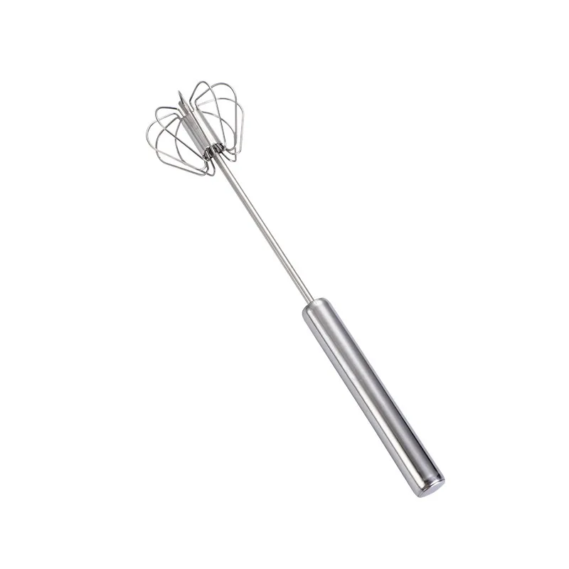 

Semi-automatic Egg Beater Stainless Steel 201 Egg Whisk Manual Hand Mixer Self Turning Stirrer Kitchen Accessories Egg Tools, Natural