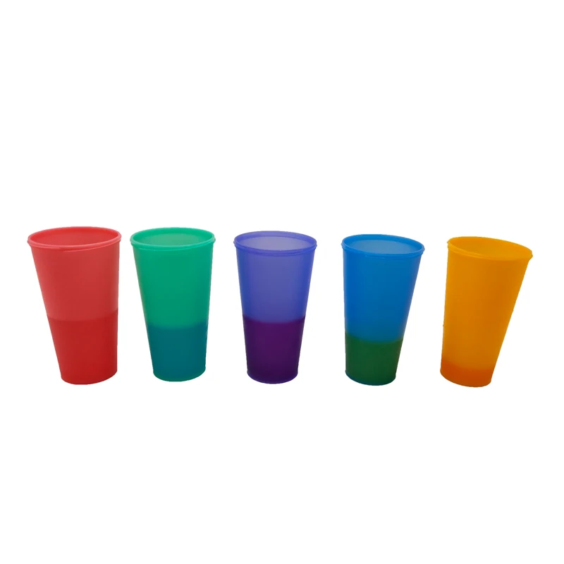 

2021 Best 24oz Plastic cold water color changing cup tumbler Discoloration changing colour Cup, Transparent/customizable