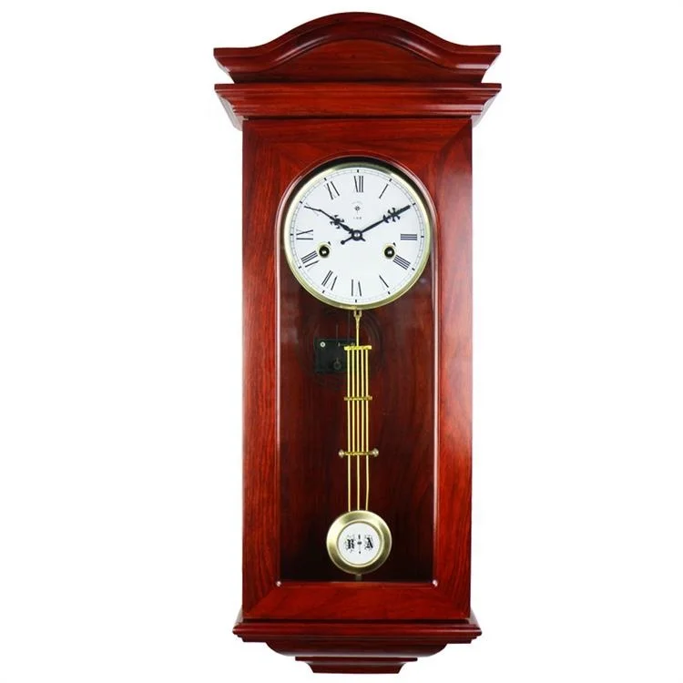 

High Grade European Retro Wooden Chime Pendulum Grandfather Clocks for Hotel/Living room, Solid wood color