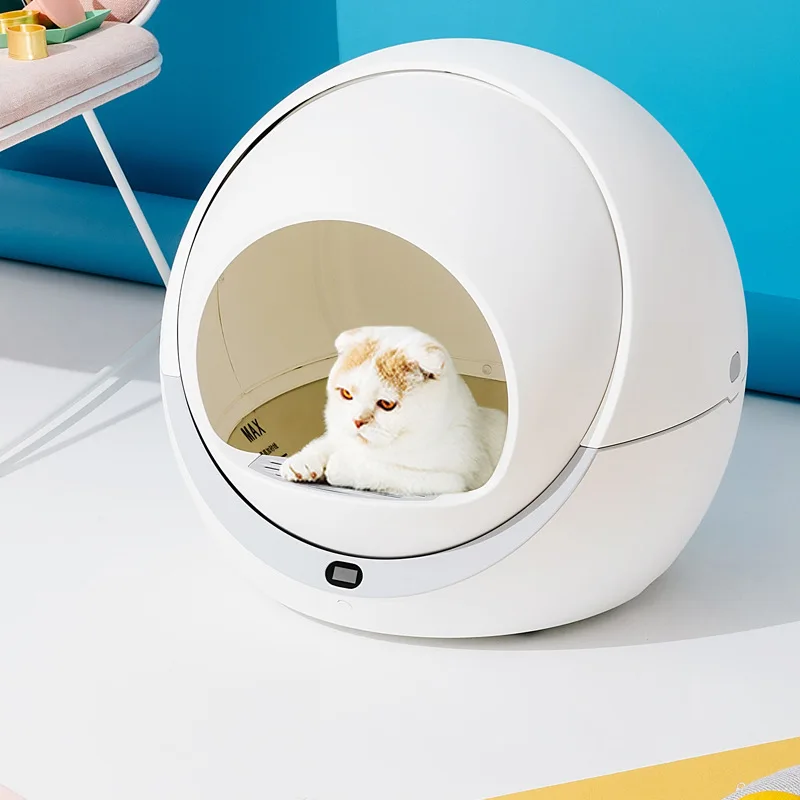 

2021 new APP WIFI Control Automatic robot Intelligent large size Toilet for cats petree self cleaning litter box, White