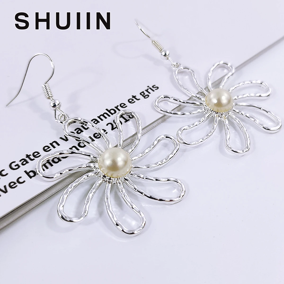 

SHUIIN Taire flower pearl earrings polynesian hawaiian samoan guam silver jewelry wholesale