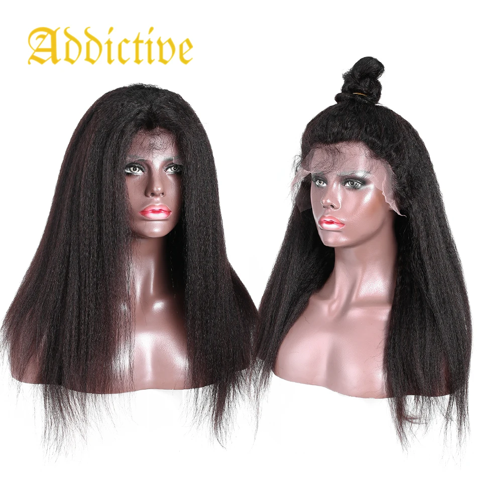 

Addictive Raw Unprocessed Human Hair Lace Wig 13x6 Brazilian Kinky Straight Human Hair Lace Frontal Wigs 200% Kinky Human Hair