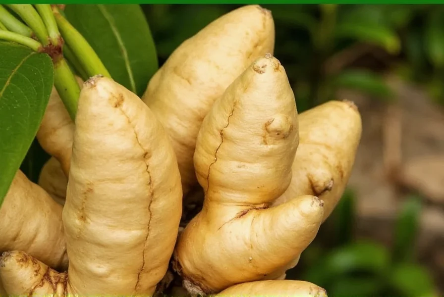 Healthy ginger rhizome with visible growth buds for home cultivation