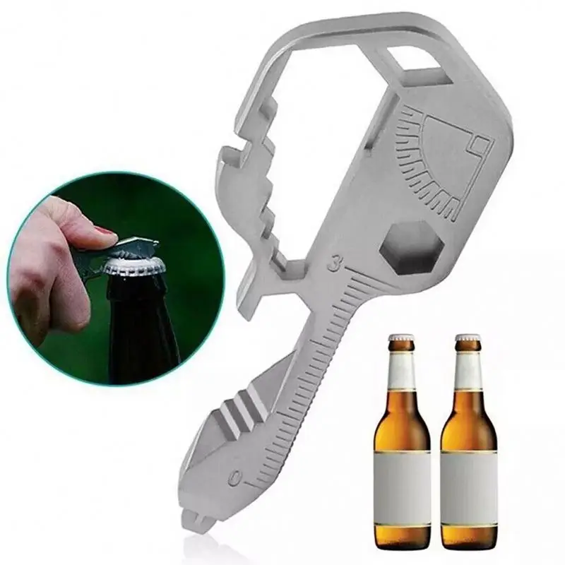 

DRh8 Camping Survival Kit Key Shaped Pocket Tool 24 in1 Key shaped mini tool