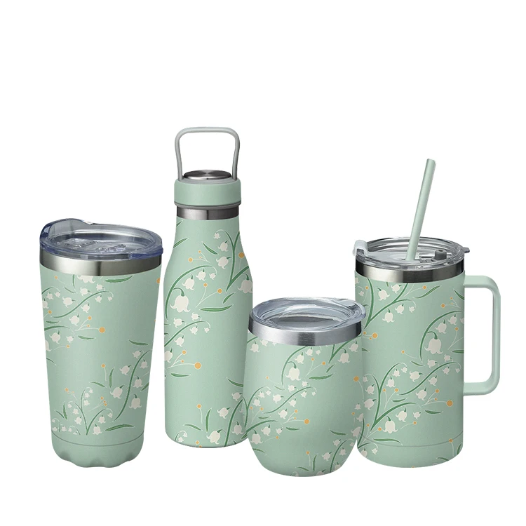 

Factory Wholesale Printed Colorful Travel Camping Coffee Tumbler Vacuum Thermal Mug, Customized
