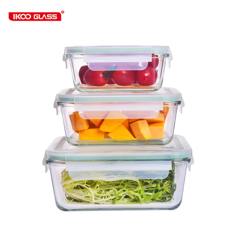 

Thermal food container set glass crisper storage box