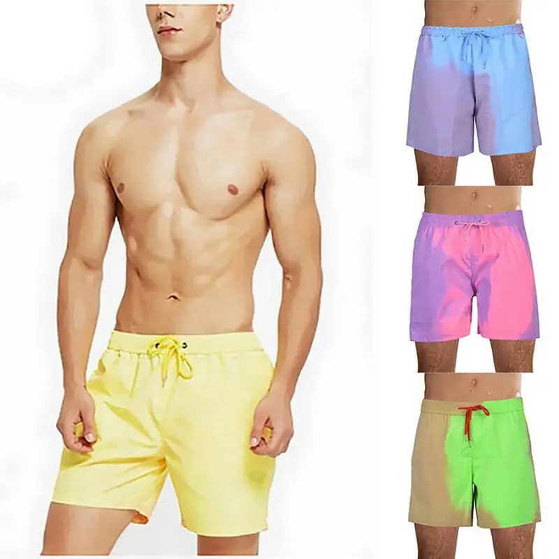 

Beach Shorts Magical Color Change Swimming Summer Swimsuit Swimwear Quick Dry Bathing Men Swim Trunks 2021