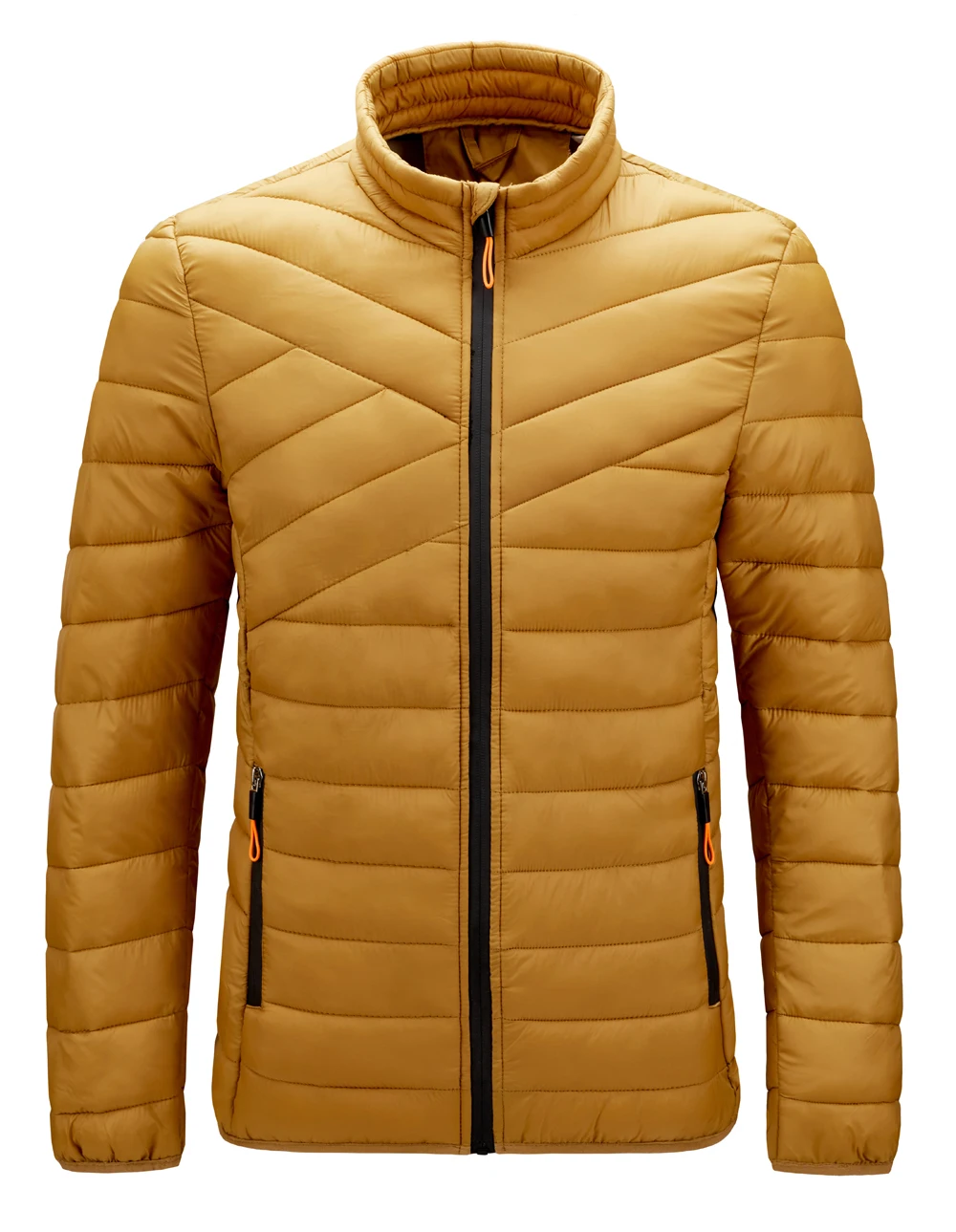 

Plain Custom Design Nylon Fabric Padded Down Coats Puffer Long Sleeves Men Jacket, Black/navy/wine/green/grey/yellow