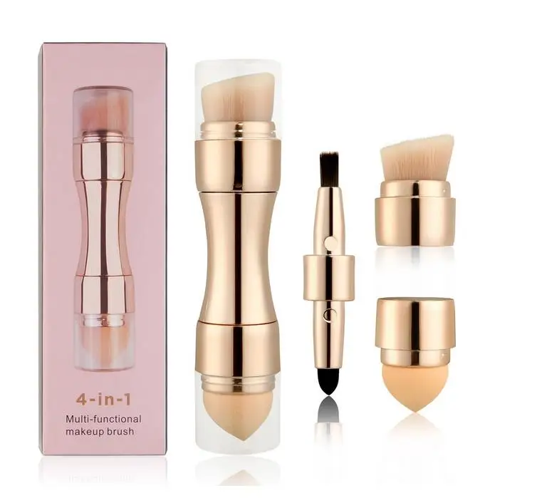 

4 in 1 Design Rose Gold Travel Foundation Make Up Brushes