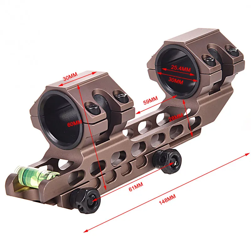 One Piece Scope Rings With Bubble Level 25.4mm/30mm Picatinny Rail Scope Mounts 