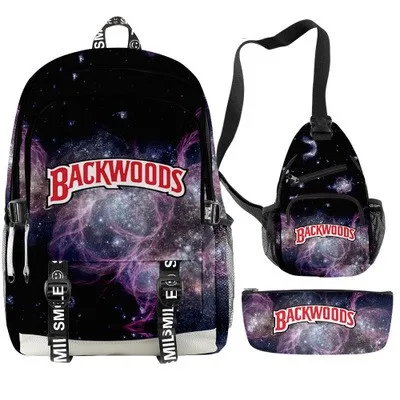 

2021 luxury high quality backwoods cigar backpack large capacity 3 piece set men's and women's travel bag backpacks