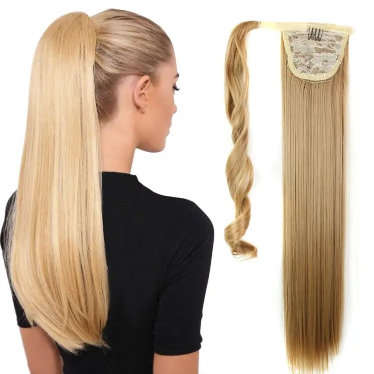 

ST Factory Wholesale Clip In And Drawstring 24Inch Woman Japanese Synthetic Hair Hair Extensions And Wigs Extension Ponytail