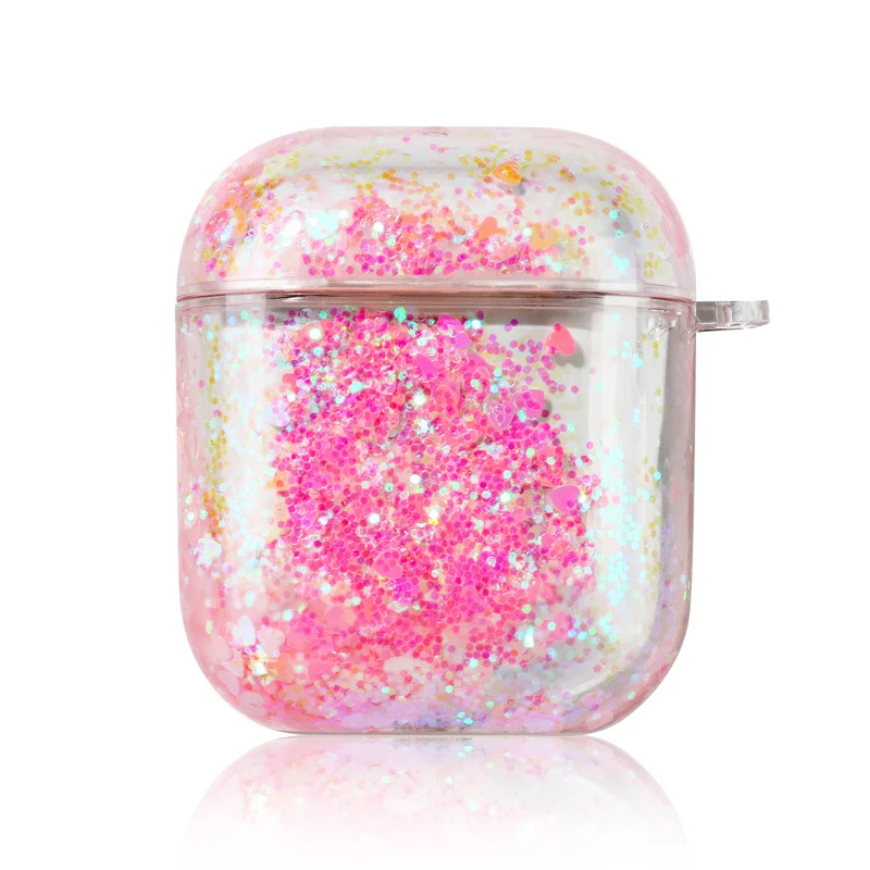 

New Bling Glitter Liquid Quicksand ,Clear Tpu Earphone Cover Case For Airpods