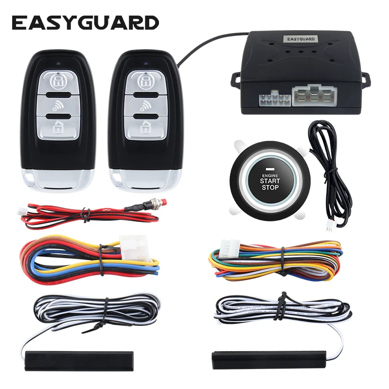 

EASYGUARD keyless entry & push srart/stop button remote start engine EC003-1 car alarm system