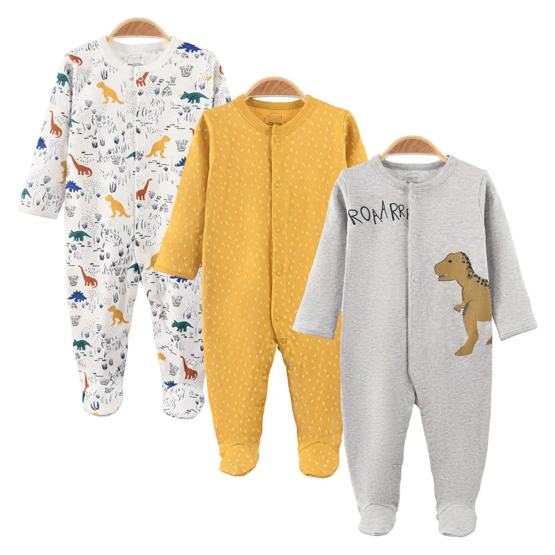 

3in1 Cotton Baby Pajamas Quality Full Sleeve Baby Bodysuits Wholesale Thin Baby Sleepwear, Same as picture