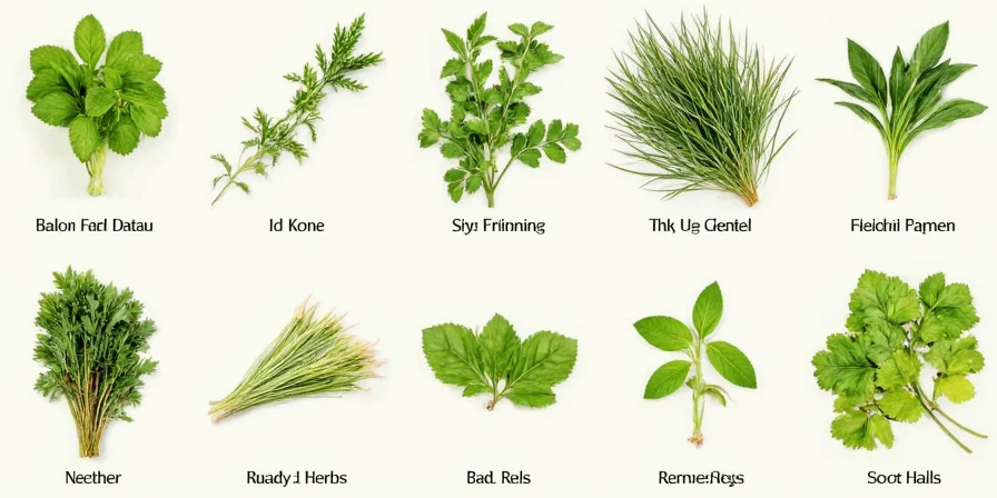A colorful herb garden with labels.