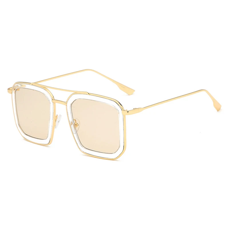 Designer OEM Stylish Square Ladies Glasses Transparent Women Oversize Sunglasses