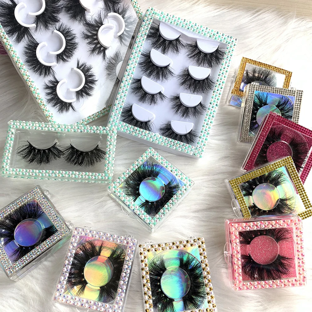 

wholesale mink eyelashes vendors 20-25 mm natural mink eyelash wispy fluffy mink lashes wholesale vendor, Black