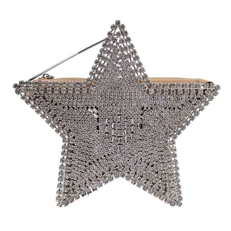 

New Rhinestone clutch in 2020 in star shape and heart-shaped designer crystal evening bag