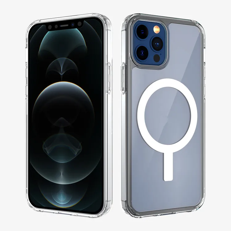 

Hot selling wireless charging mag case safe for iphone 12 pro max clear tpu cover phone case