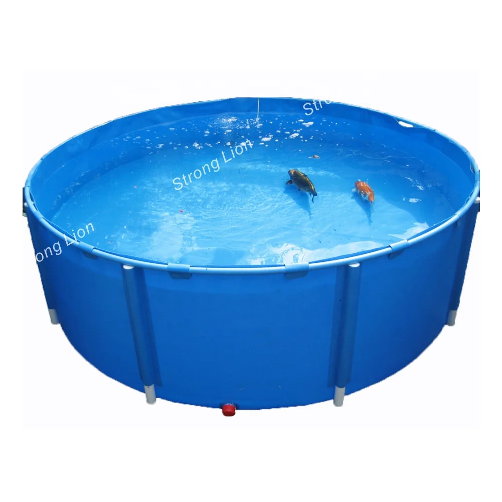 

Pvc Canvas Fish Tank Farming Round Fish Pond Tank Tarpaulin, Blue/green/customized