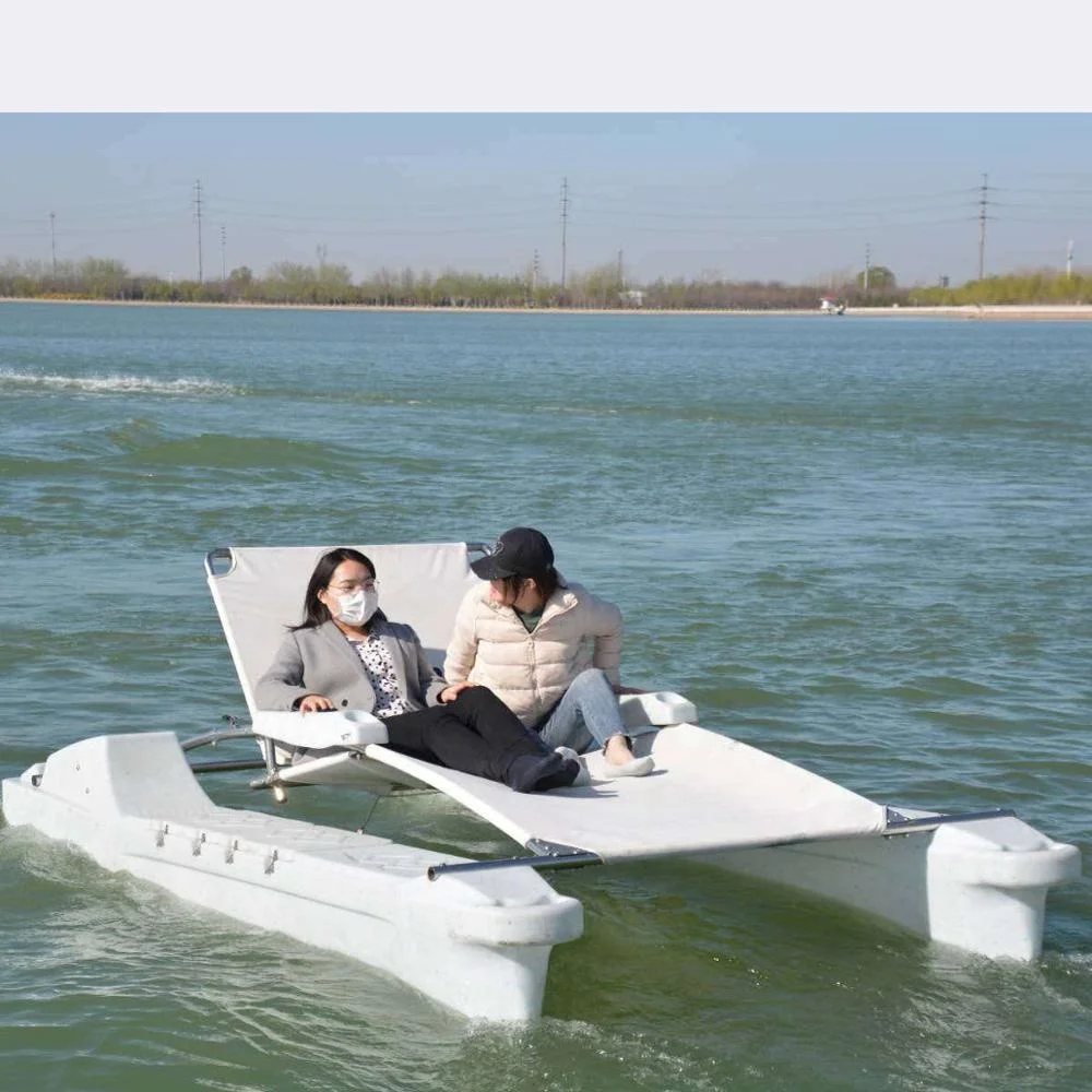 

Water Fun Sport Equipment PE Electrically Powered Catamaran.Boat, White with blue granule