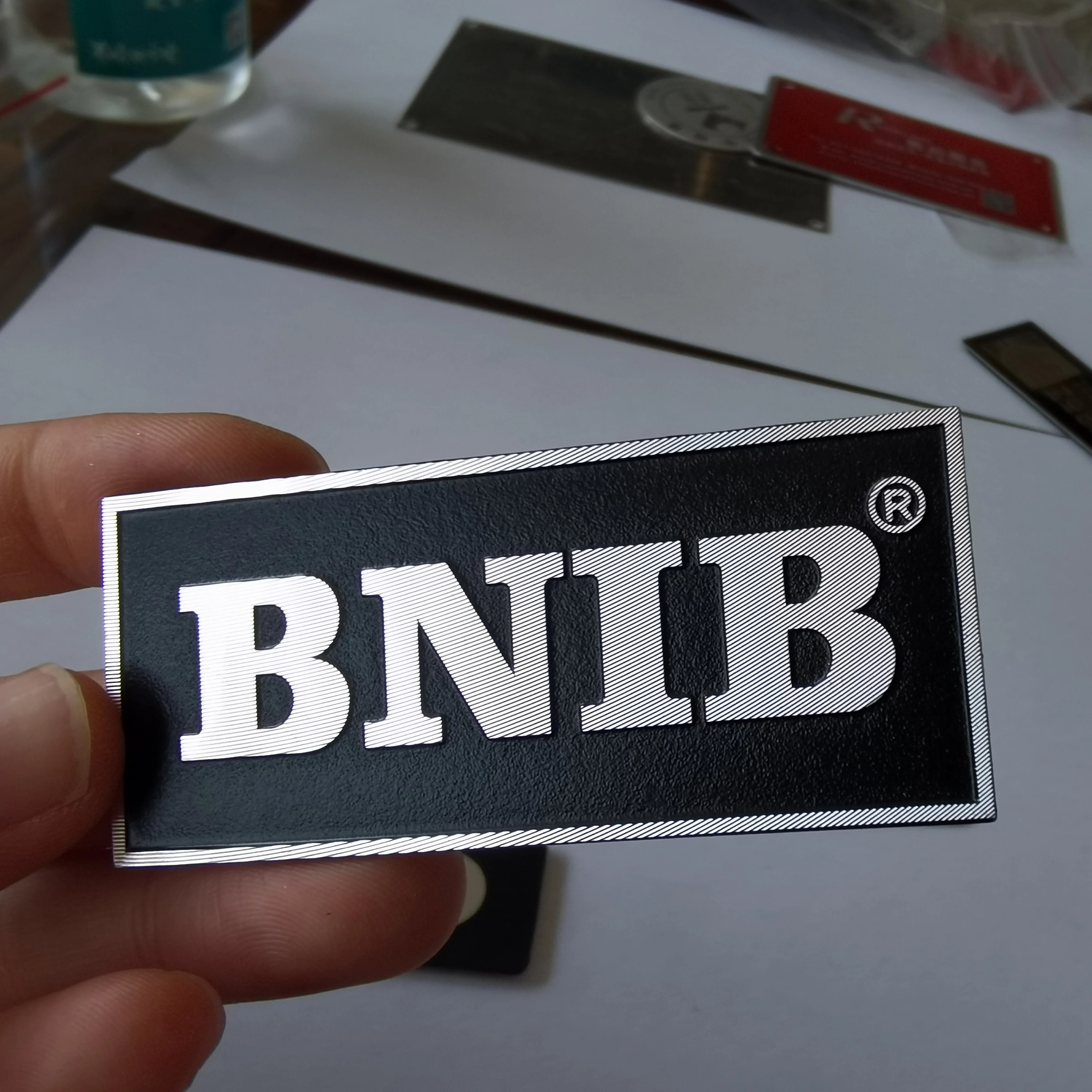 

Bulk wholesale custom engraved metal label brass name plate with personalized logo