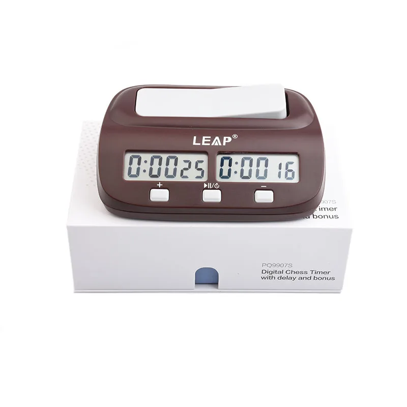 

Chess Clock Professional Digital Chess Timer Count Up Down Timer with Clock Board Game Bonus and Delay With storage bag, Claret