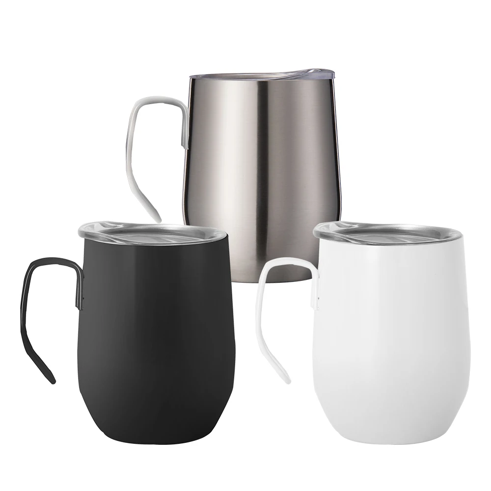 

Hot Sale Doublle Wall Stainless Steel Vacuum Insulated 350 Ml Travel Tumbler Wine Cup Vacuum Coffee Handle Mug