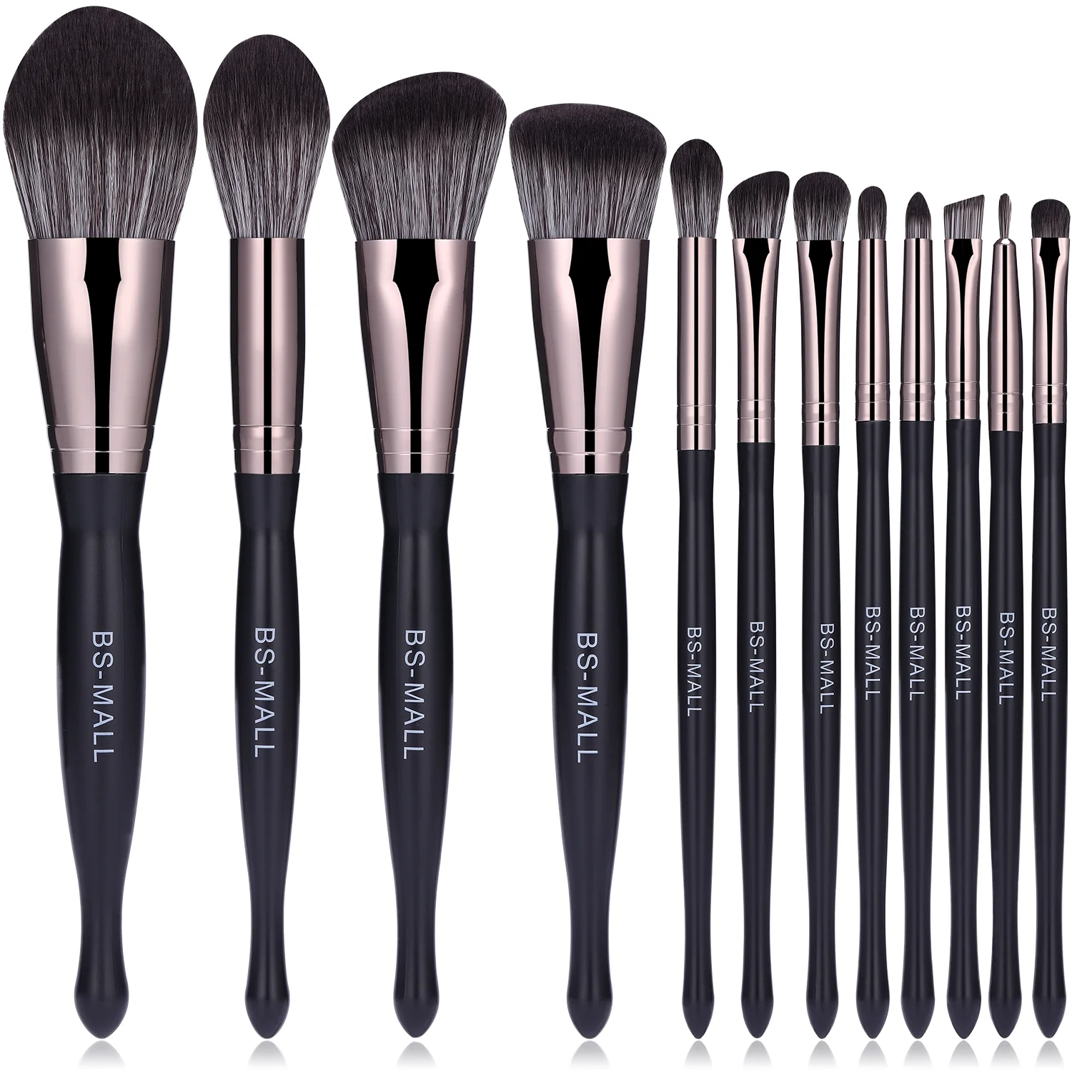 

Wholesale BS-MALL 12PCS Black Foundation Blending Blush Eyeliner Face Powder Brush Makeup Brush Kit