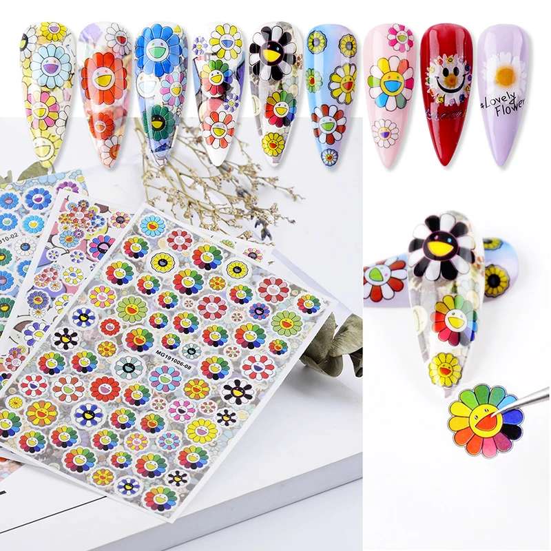 

2020 new arrival 3d joyful nail stickers flower for nail art designs, Colored