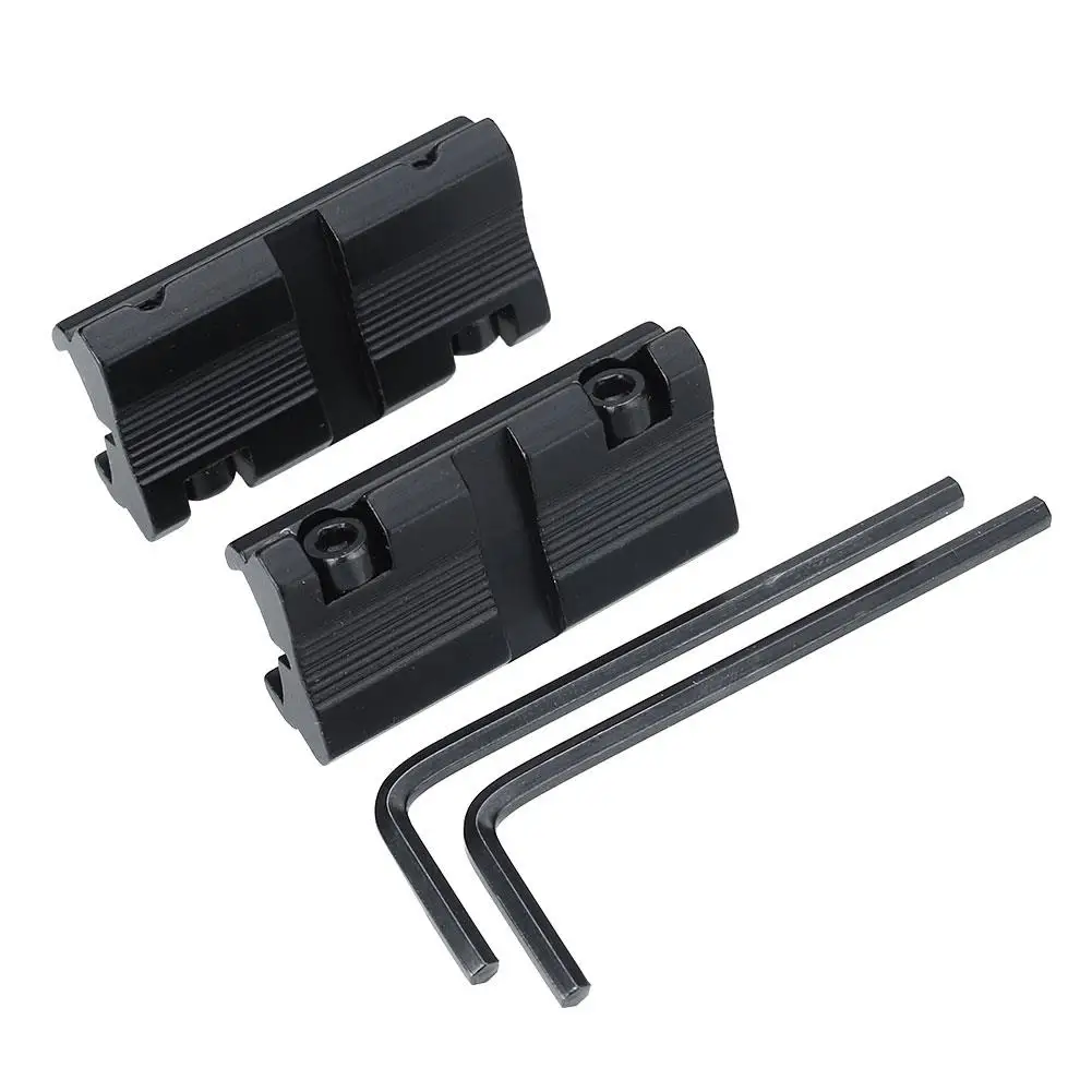 

Fyzlcion 2pcs Picatinny 11mm Dovetail To 7/8" 20mm Weaver Rail Adapter Rifle Scope Mount, Black