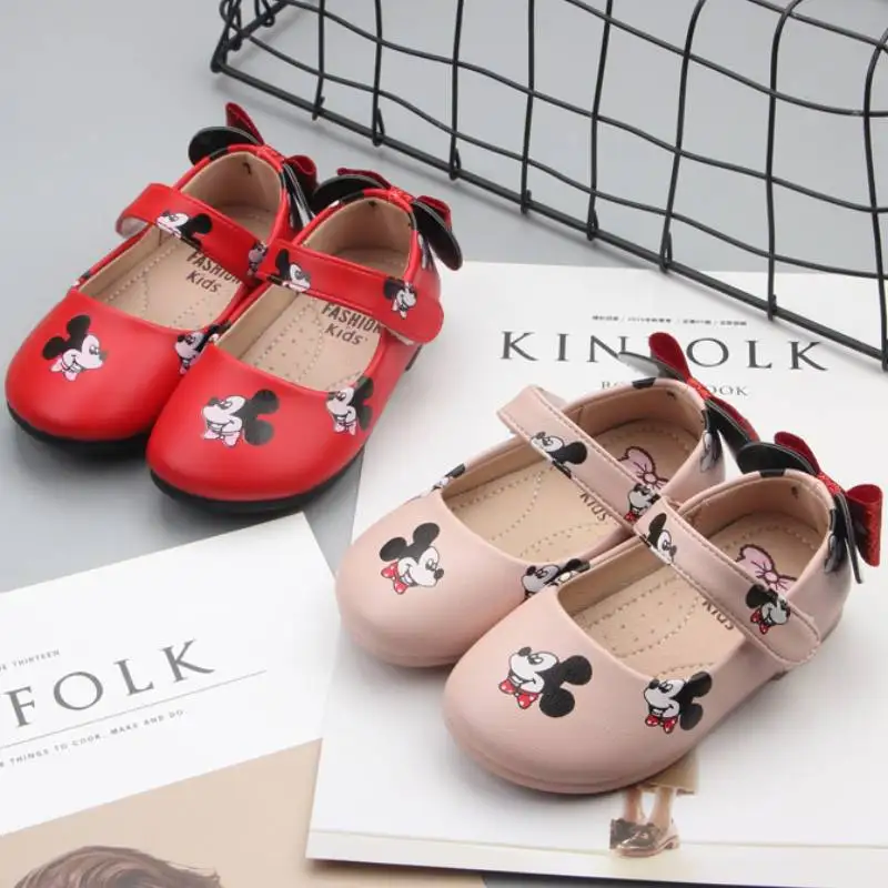 

Cartoon Children's Spring and Autumn Girls' Non Slip Soft Sole Casual Shoes Girls' Princess Shoes Leather Sole