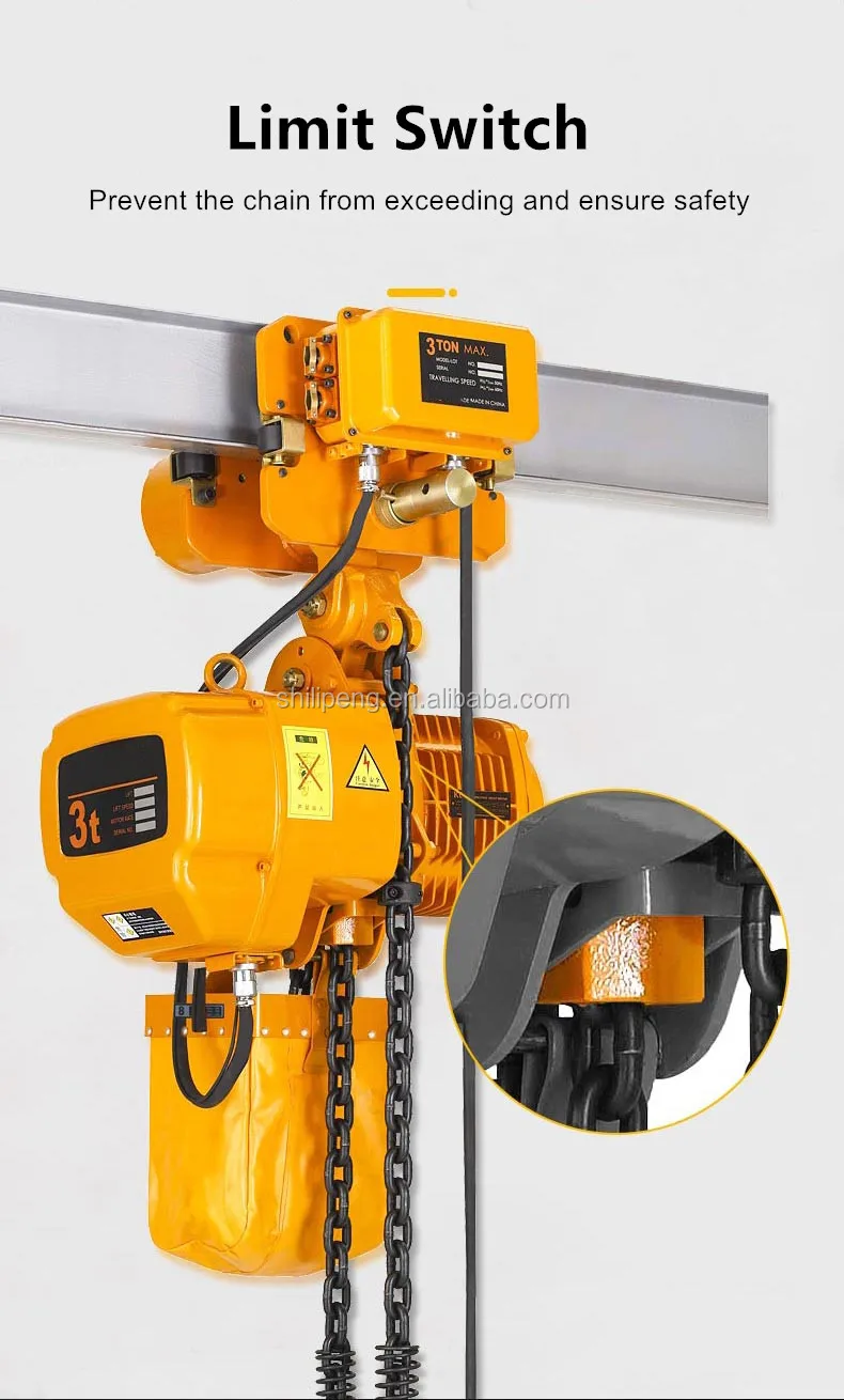 Electric Chain Hoist with Motorized Trolley 1 Ton 2 Ton 3 Ton Capacity ...