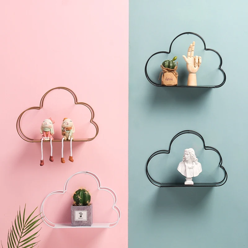 

Creative Ins Multifunctional Home Wall Hanging Storage Rack Iron Cloud Shape Wall Mounted Rack