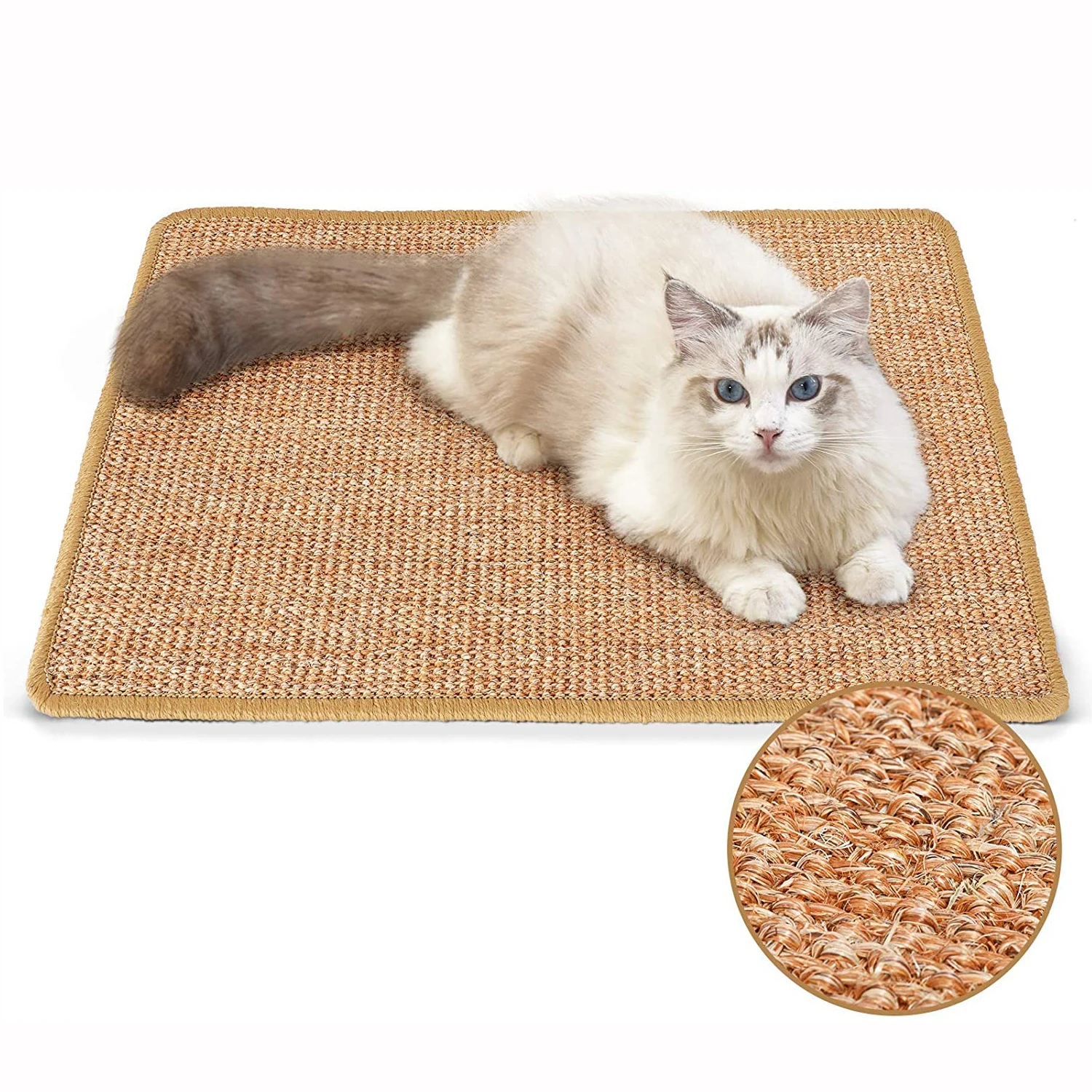

Amazon Top Seller Hot Selling Floor Protector Pet Furniture Kitty Toy Sisal Pad Cat Scratch Mat for Cats, Neutral color