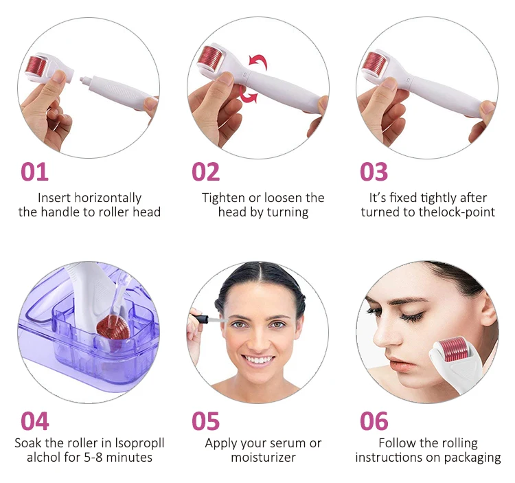 Hot sale Skin Beauty Care Tool 180 600 1200 Needles 3 in 1 derma roller Microneedle Dermaroller 3 in 1 for face/body