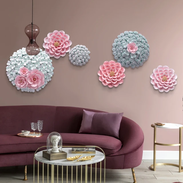

Original Luxury  Flowers Wall Decoration 3d Wall Art Romantic Pink Girl Room Decor Wall Decoration, Customized color
