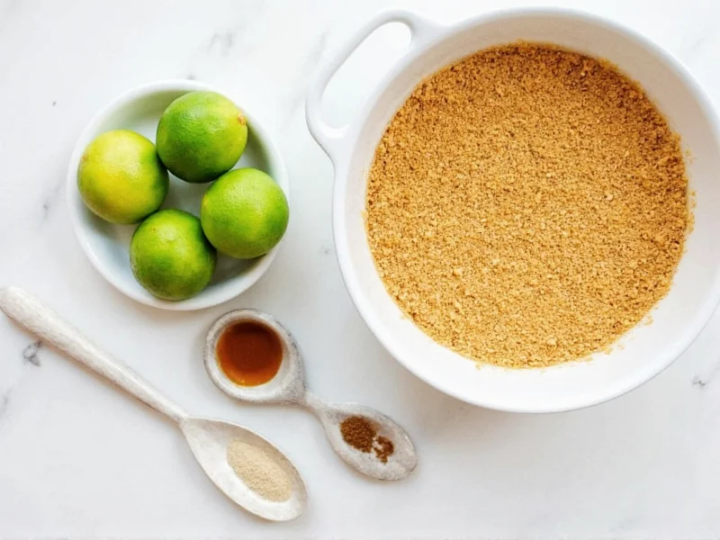Fresh key limes and graham cracker crust ingredients